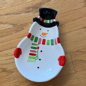 Festive Snowman Ceramic Dish